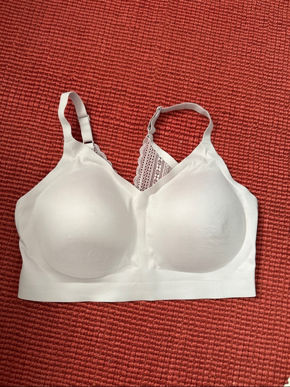Maurices White Wireless Lace-Back Comfort Bra